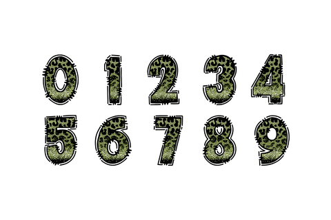 Light Green Leopard Print Doodle Alphabet Sublimation BijouBay 