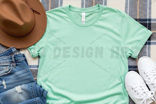 Light green t-shirt mockup design Mock Up Photo Designangry 