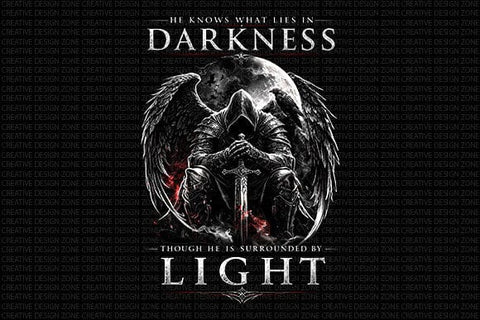 Light In Darkness Christian PNG | Dark Angel Faith Quote Digital Download SVG BillahCrafts 