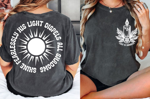 LIGHT IN DARKNESS Front and Back SVG T shirt Design SVG Designangry 