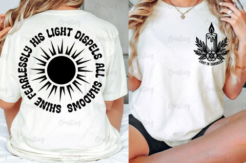 LIGHT IN DARKNESS Front and Back SVG T shirt Design SVG Designangry 