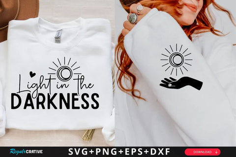 Light in the Darkness Sleeve SVG Design, Christian Sleeve SVG, Faith SVG Design, Jesus Sleeve SVG SVG Regulrcrative 