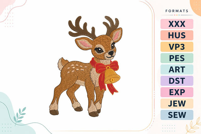 Light Sketch Christmas Reindeer Machine Embroidery Design Embroidery/Applique DESIGNS sg embroidery 