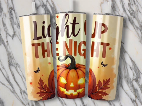 Light up the Night Halloween Tumbler Wrap PNG Sublimation Luvleigh Digitals 