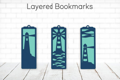 Lighthouse bookmark papercut, Layered bookmark svg SVG AnastasiyaArtDesign 
