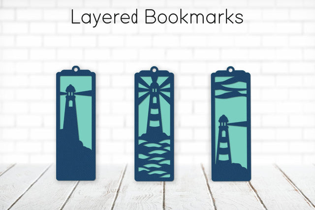Lighthouse bookmark papercut, Layered bookmark svg SVG AnastasiyaArtDesign 