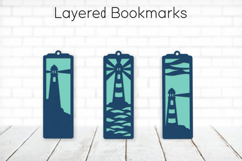 Lighthouse bookmark papercut, Layered bookmark svg SVG AnastasiyaArtDesign 