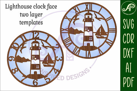 Lighthouse clock laser cut files, SVG file SVG APInspireddesigns 