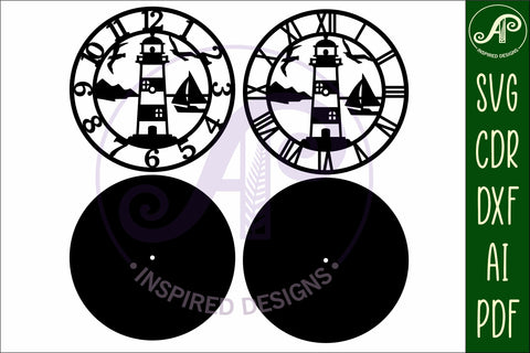 Lighthouse clock laser cut files, SVG file SVG APInspireddesigns 