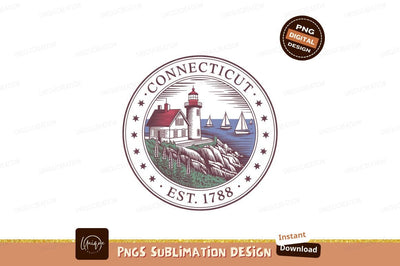 Lighthouse coastal scene with sailboats water Sublimation Designangry 