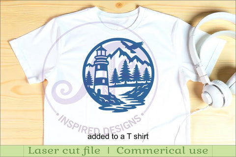 Lighthouse coastal wall art sign, SVG file. vector file SVG APInspireddesigns 