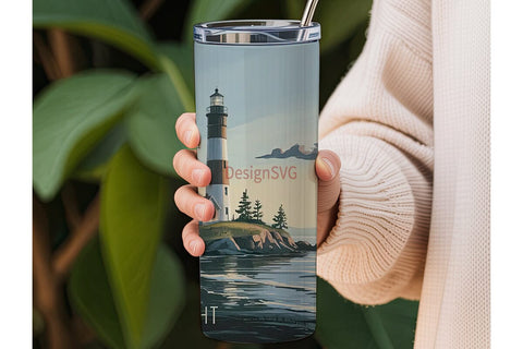 Lighthouse Dawn 20oz Tumbler Wrap Sublimation DesignSVG 