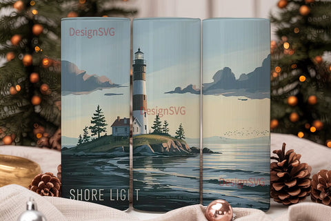 Lighthouse Dawn 20oz Tumbler Wrap Sublimation DesignSVG 