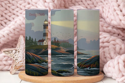 Lighthouse Dawn 20oz Tumbler Wrap Sublimation DesignSVG 