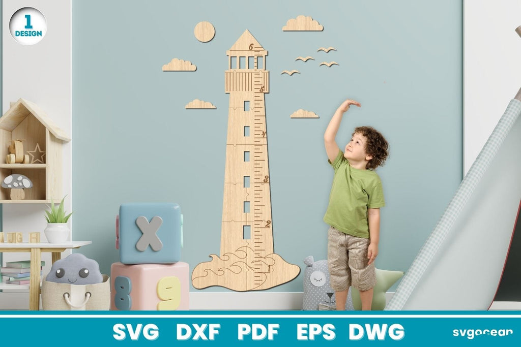 Lighthouse Height Chart Laser Cut - So Fontsy