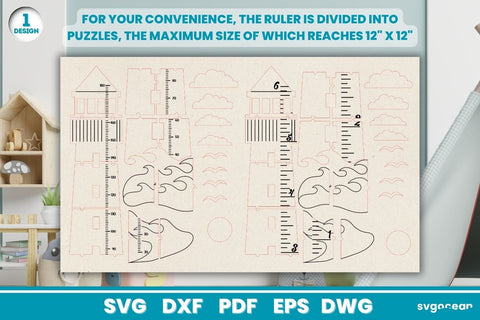 Lighthouse Height Chart Laser Cut SVG SvgOcean 
