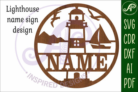 Lighthouse name sign svg laser SVG APInspireddesigns 