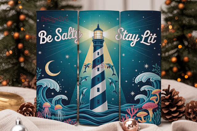 Lighthouse Night 20oz Tumbler Wrap Sublimation DesignSVG 