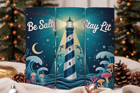 Lighthouse Night 20oz Tumbler Wrap Sublimation DesignSVG 