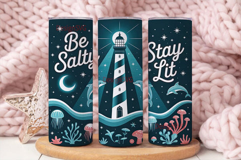 Lighthouse Night 20oz Tumbler Wrap Sublimation DesignSVG 
