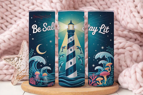 Lighthouse Night 20oz Tumbler Wrap Sublimation DesignSVG 