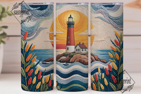 Lighthouse Tapestry 20oz Tumbler Wrap Sublimation sassyprint 