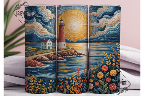Lighthouse Tapestry 20oz Tumbler Wrap Sublimation sassyprint 