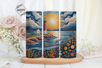 Lighthouse Tapestry 20oz Tumbler Wrap Sublimation sassyprint 