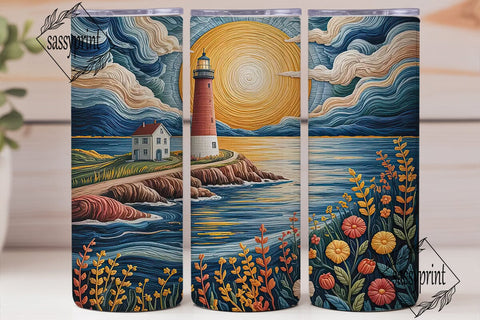 Lighthouse Tapestry 20oz Tumbler Wrap Sublimation sassyprint 
