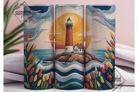 Lighthouse Tapestry 20oz Tumbler Wrap Sublimation sassyprint 