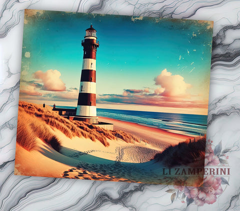 Lighthouse Tumbler, Beach Decor, Ocean Tumbler, Sublimation PNG, 20oz Tumbler, Coastal Gift, Nautical Drinkware, Seaside Design Sublimation Li Zamperini 