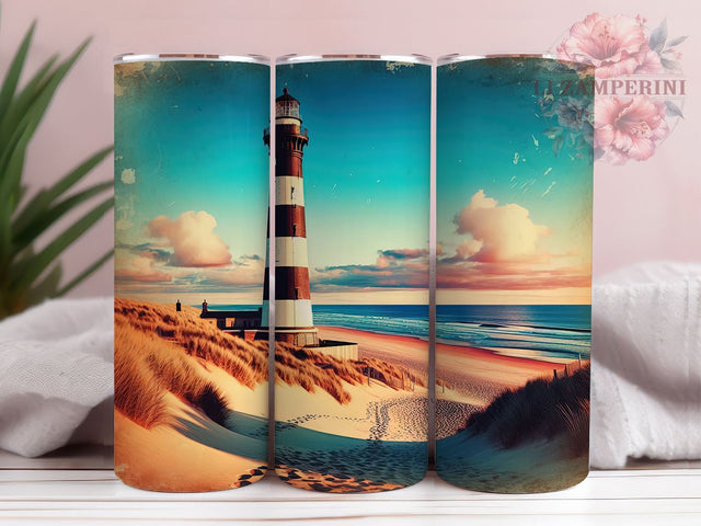 Lighthouse Tumbler, Beach Decor, Ocean Tumbler, Sublimation PNG, 20oz Tumbler, Coastal Gift, Nautical Drinkware, Seaside Design Sublimation Li Zamperini 