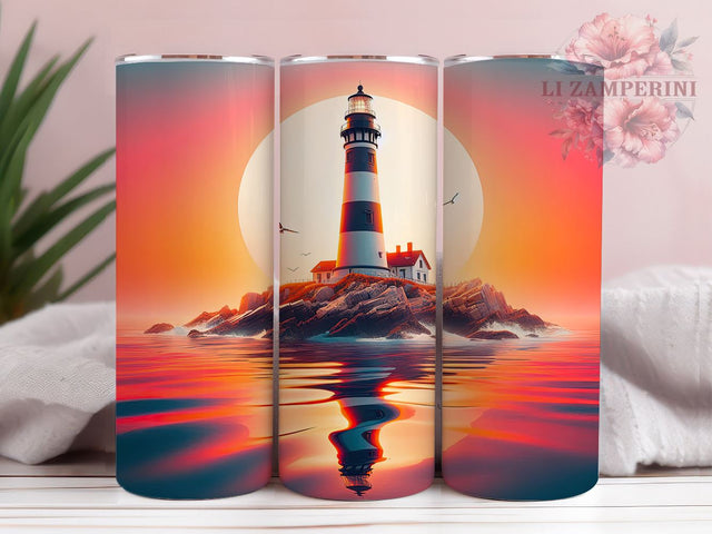 Lighthouse Tumbler, Ocean Decor, Nautical Drinkware, Sublimation PNG, Coastal Gift, Beach Lover, 20oz Tumbler, Seaside Design Sublimation Li Zamperini 