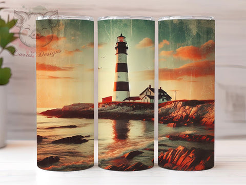 Lighthouse Tumbler, Ocean Design, 20oz Tumbler Wrap, Nautical Decor, Beach Lover Gift, Coastal Sublimation, Maritime Gift, Digital Download Sublimation Lara' s Designs 