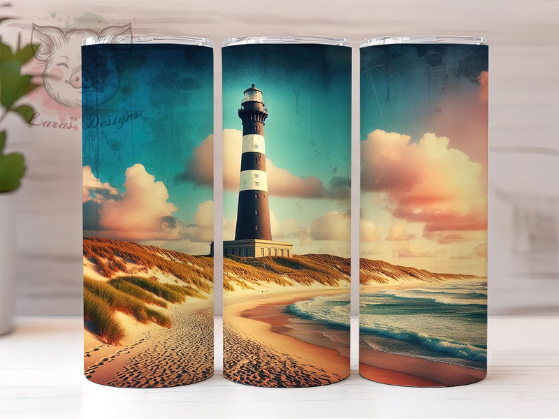 Lighthouse Tumbler, Ocean Design, 20oz Tumbler Wrap, Nautical Decor, Beach Lover Gift, Coastal Sublimation, Maritime Gift, Digital Download Sublimation Lara' s Designs 