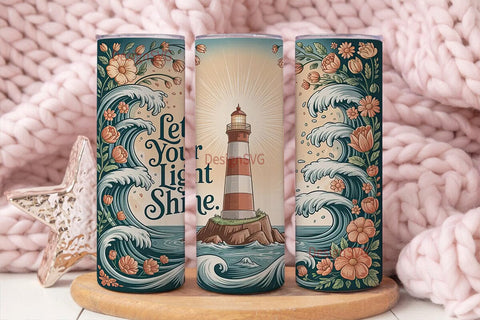 Lighthouse Tumbler Wrap PNG Sublimation DesignSVG 