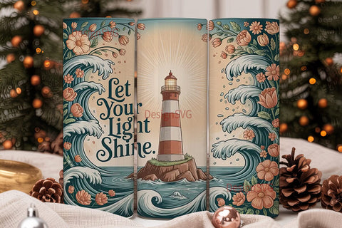 Lighthouse Tumbler Wrap PNG Sublimation DesignSVG 