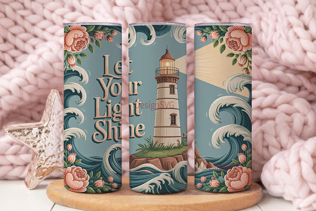 Lighthouse Tumbler Wrap PNG Sublimation DesignSVG 