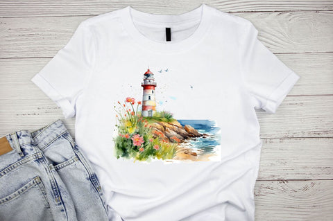 Lighthouse Watercolor Sublimation Clipart Bundle Sublimation Designangry 