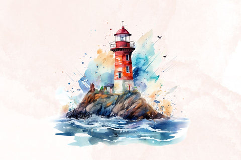 Lighthouse Watercolor Sublimation Clipart Bundle Sublimation Designangry 
