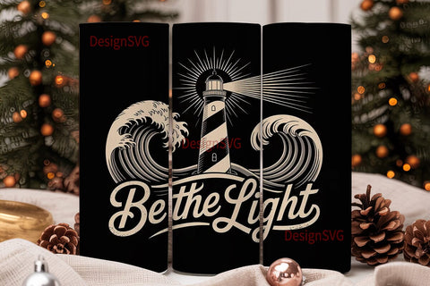 Lighthouse & Waves Tumbler Design Sublimation DesignSVG 