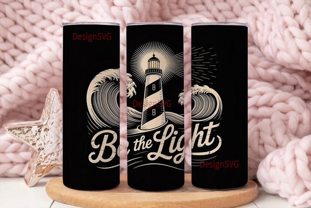 Lighthouse & Waves Tumbler Design Sublimation DesignSVG 