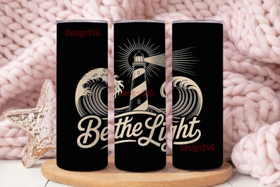 Lighthouse & Waves Tumbler Design Sublimation DesignSVG 
