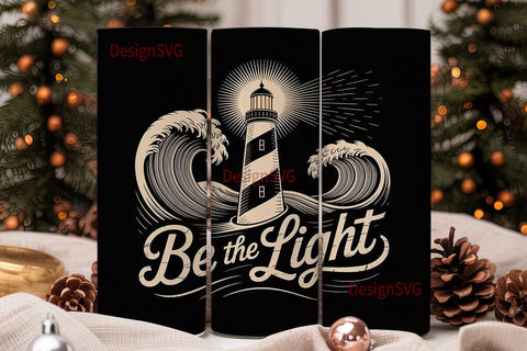 Lighthouse & Waves Tumbler Design Sublimation DesignSVG 