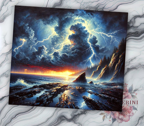 Lightning Bolt Electric Design Tumbler, Sublimation Drinkware, Thunderbolt Wrap, Custom Lightning Design, Unique Tumbler Wrap, Bold Graphic Tumbler Sublimation Li Zamperini 