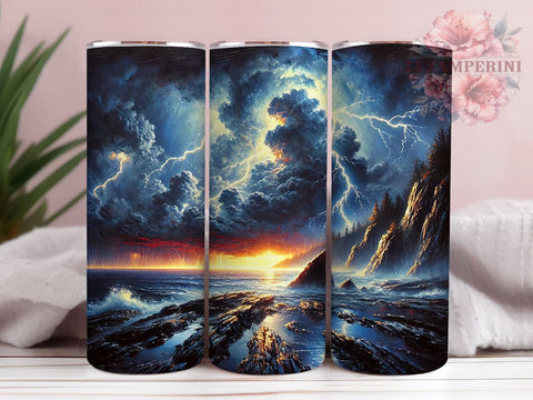 Lightning Bolt Electric Design Tumbler, Sublimation Drinkware, Thunderbolt Wrap, Custom Lightning Design, Unique Tumbler Wrap, Bold Graphic Tumbler Sublimation Li Zamperini 