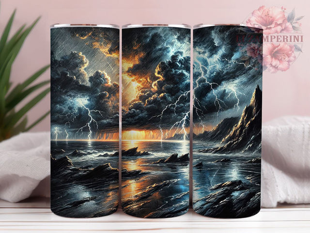 Lightning Bolt Electric Design Tumbler, Sublimation Drinkware, Thunderbolt Wrap, Custom Lightning Design, Unique Tumbler Wrap, Bold Graphic Tumbler Sublimation Li Zamperini 