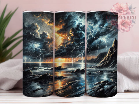 Lightning Bolt Electric Design Tumbler, Sublimation Drinkware, Thunderbolt Wrap, Custom Lightning Design, Unique Tumbler Wrap, Bold Graphic Tumbler Sublimation Li Zamperini 