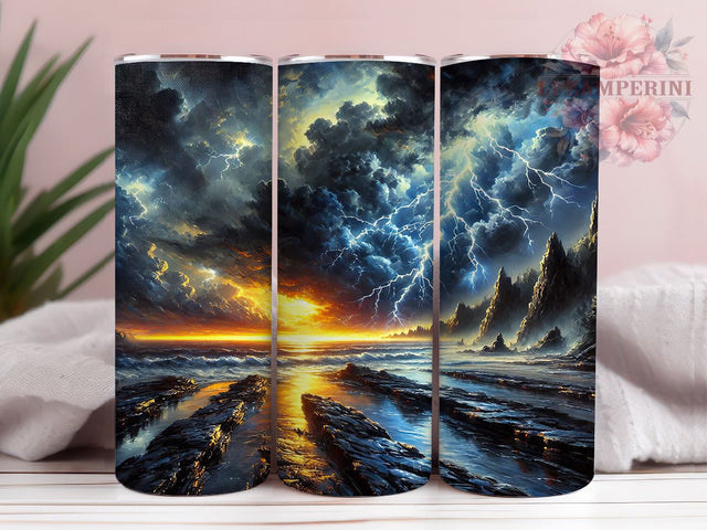 Lightning Bolt Electric Design Tumbler, Sublimation Drinkware, Thunderbolt Wrap, Custom Lightning Design, Unique Tumbler Wrap, Bold Graphic Tumbler Sublimation Li Zamperini 