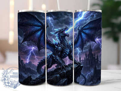 Lightning Dragon 20oz Tumbler, Lightning Dragon, Dragon Tumbler, Lightning Tumbler, Dragon Tumbler PNG, Lightning Dragon PNG, Dragon Wrap PNG, 20oz Tumbler Wrap Sublimation ToriDesigns 
